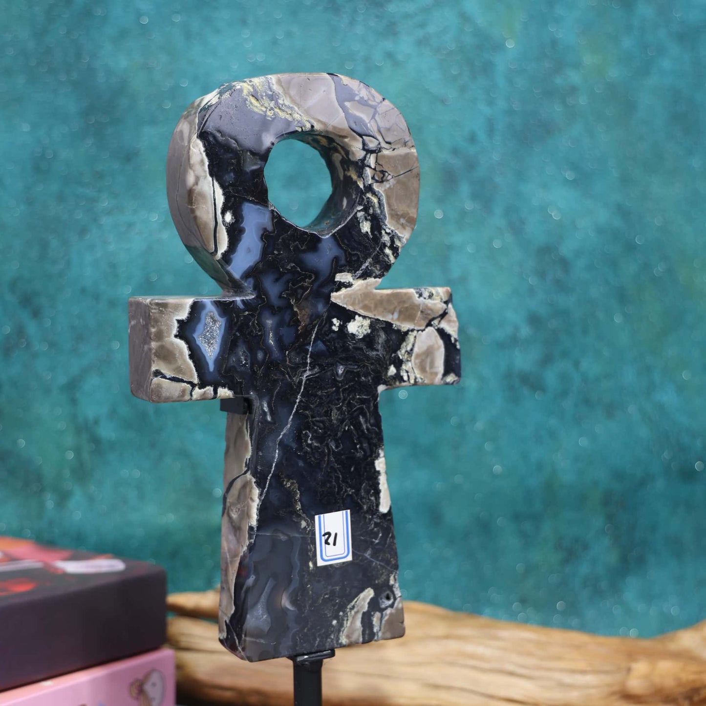 Volcano Agate Ankh #84