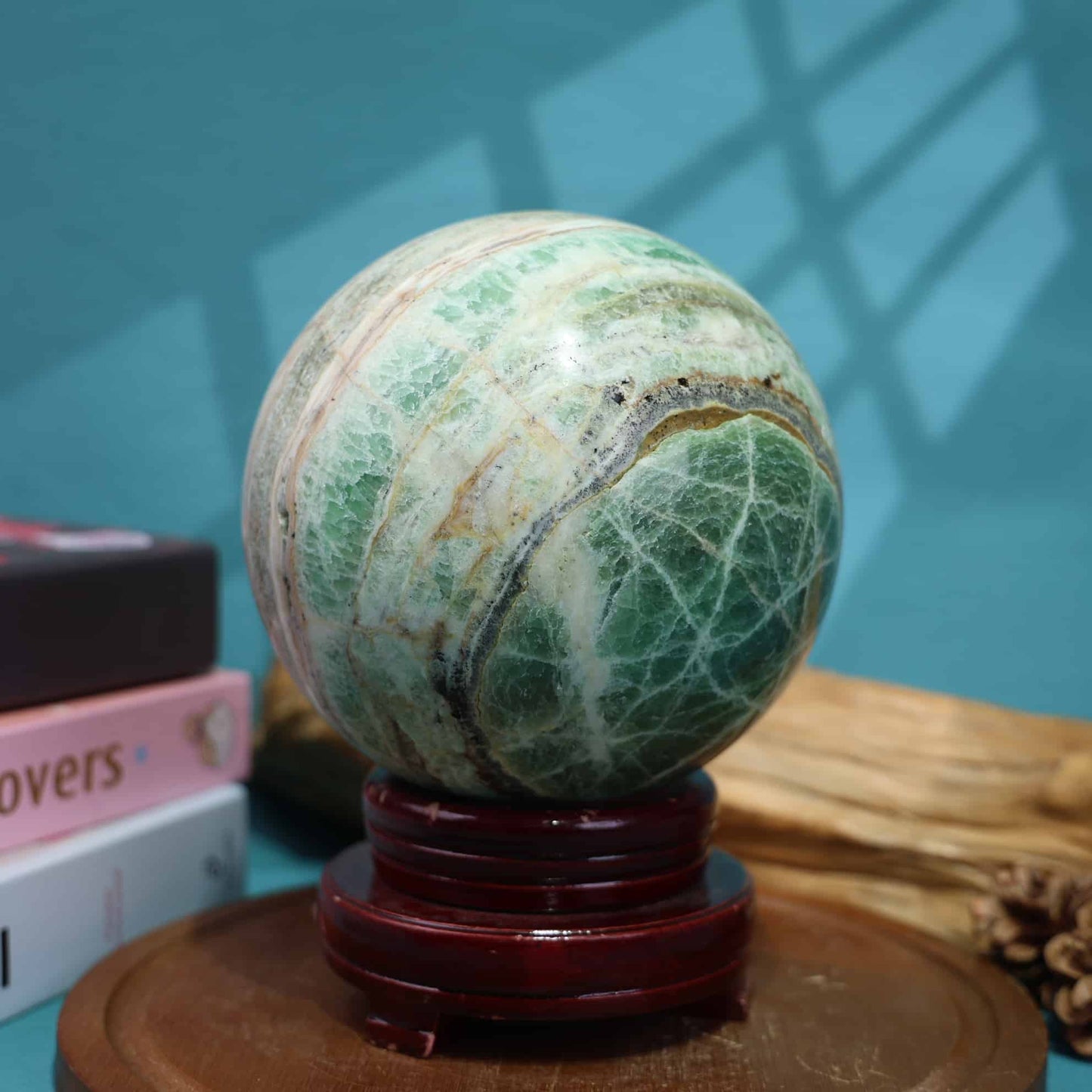 Green Caribbean Calcite Sphere