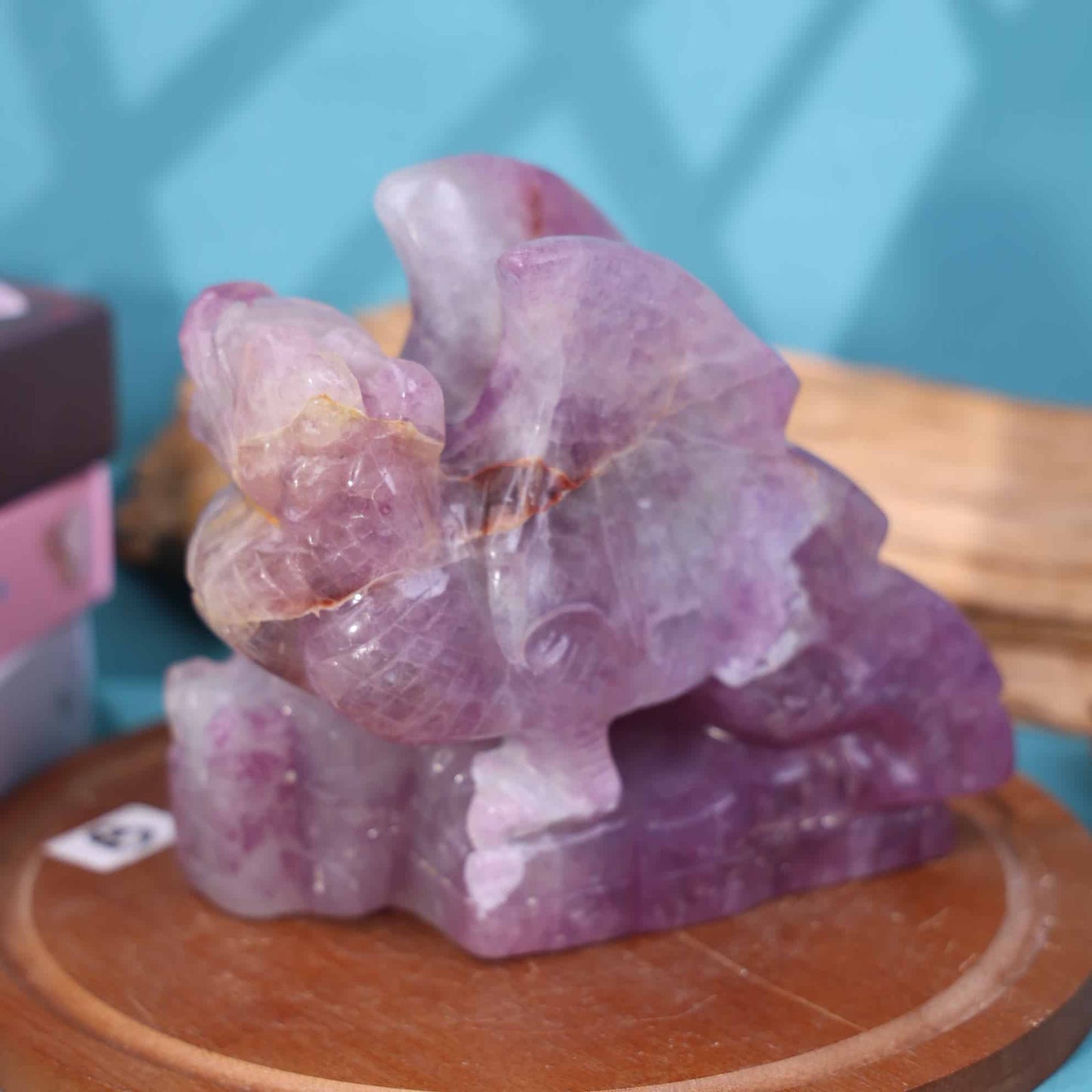 Purple Fluorite Dragon Carving