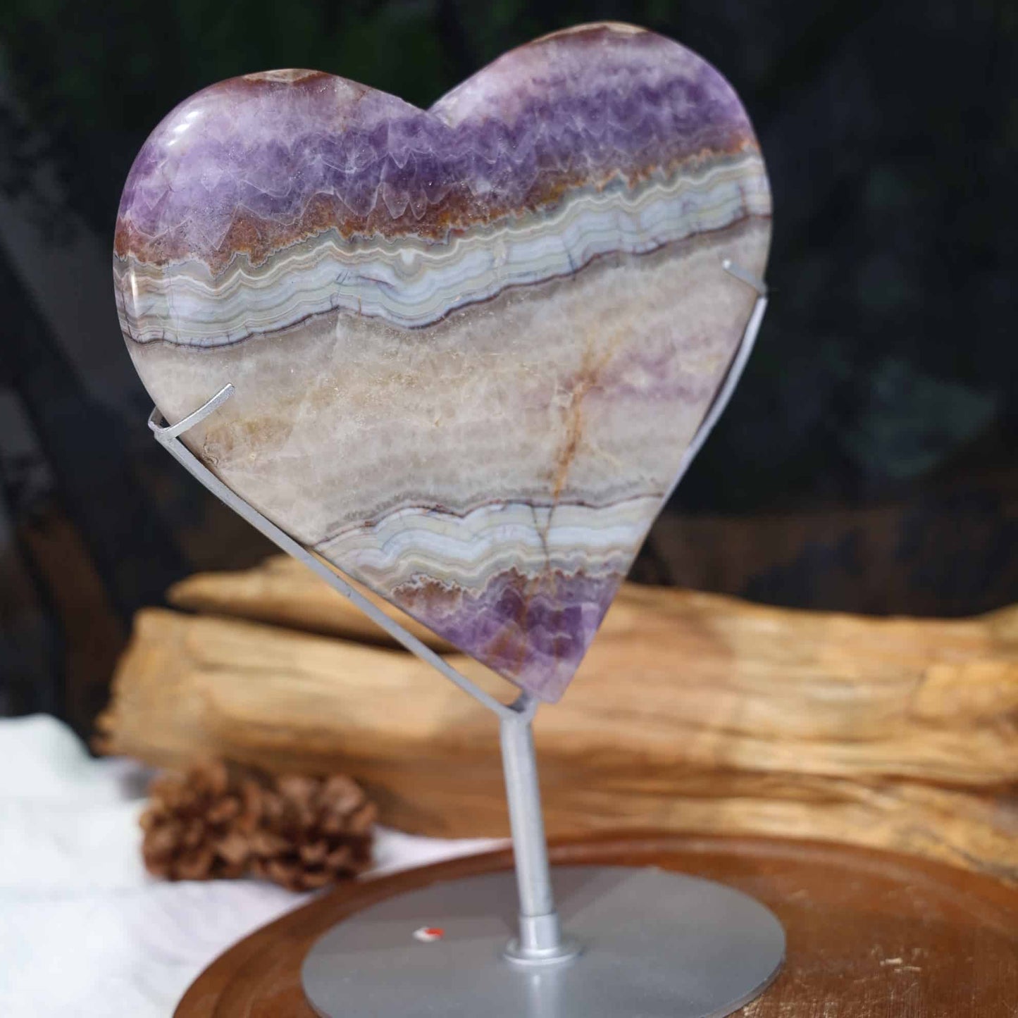 Amethyst With Mexican Crazy Lace Agate Heart
