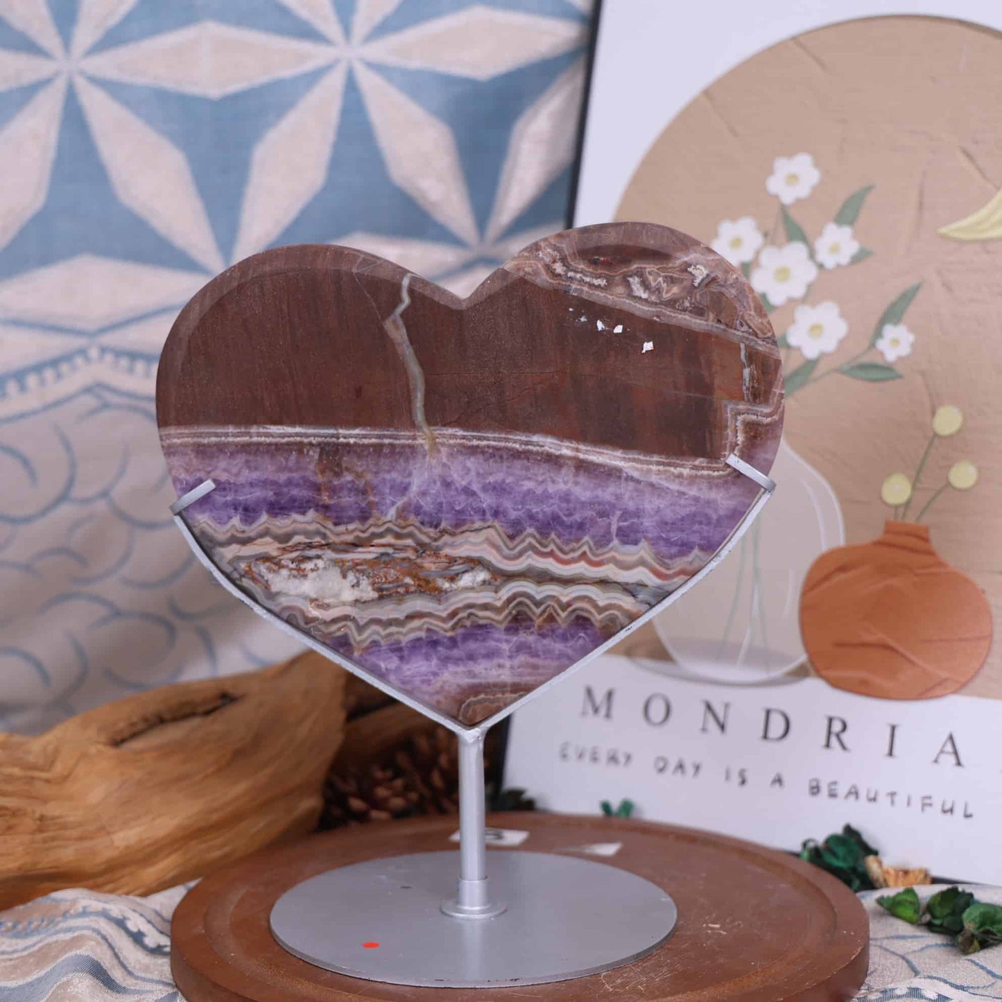 Amethyst With Mexican Crazy Lace Agate Heart