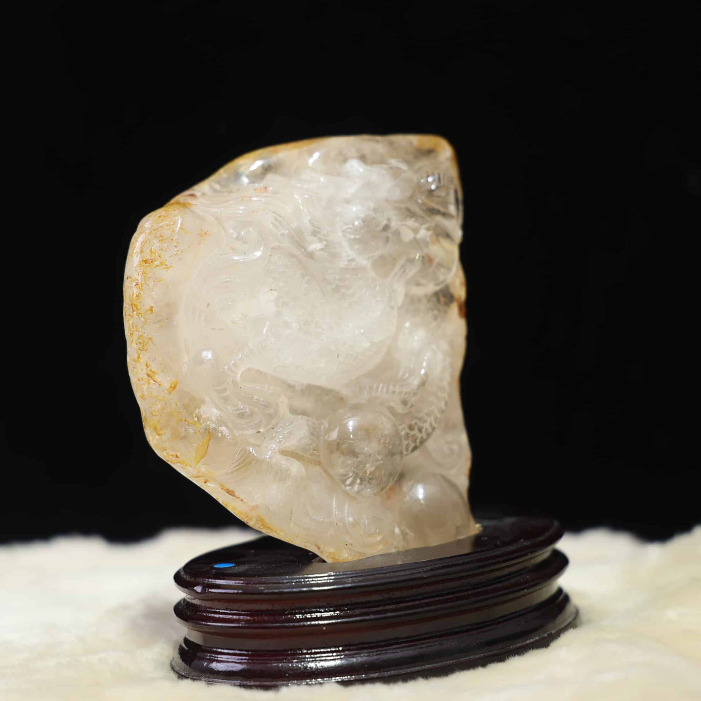 Clear Quartz Dragon Carving