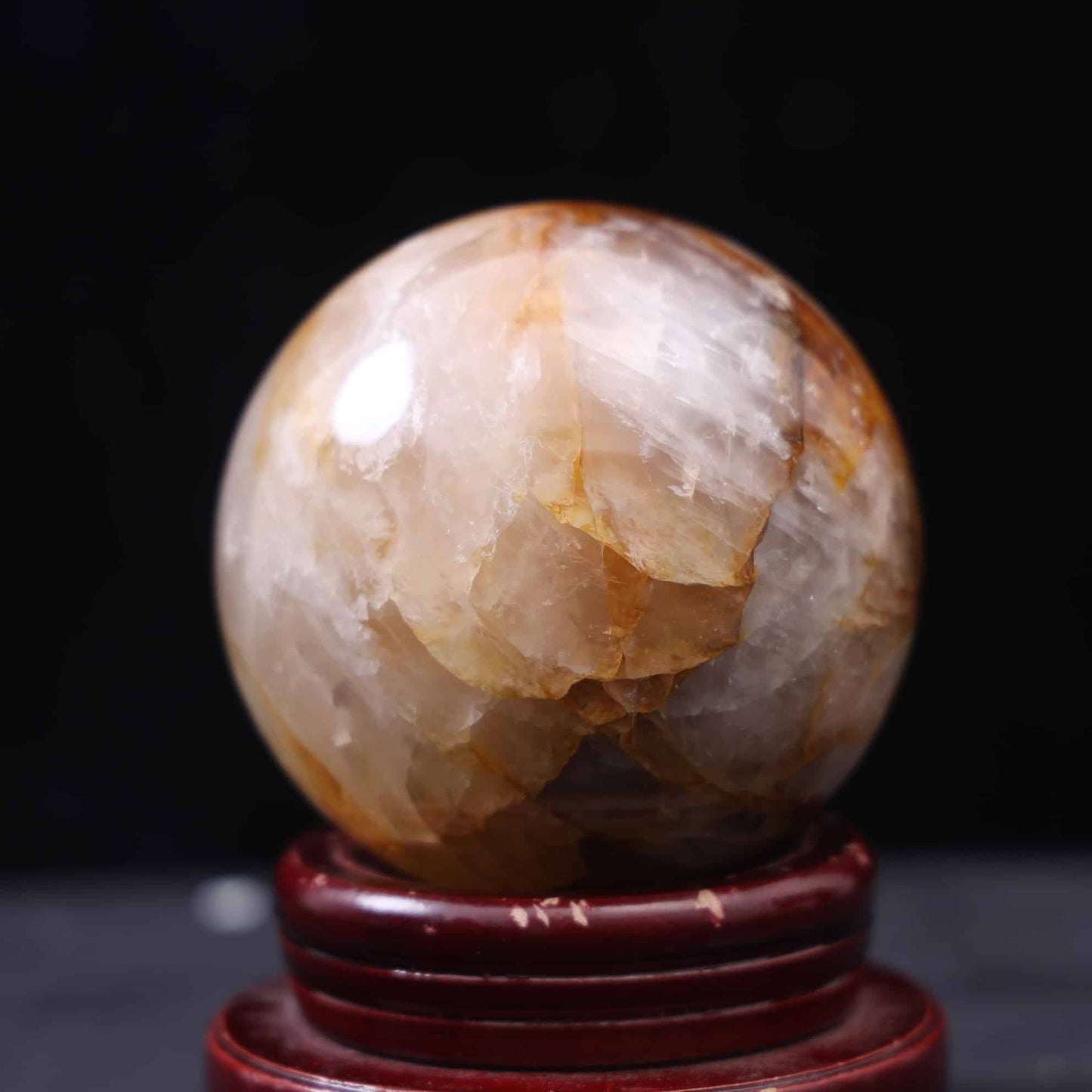 Fire Quartz And Golden Healer Sphere