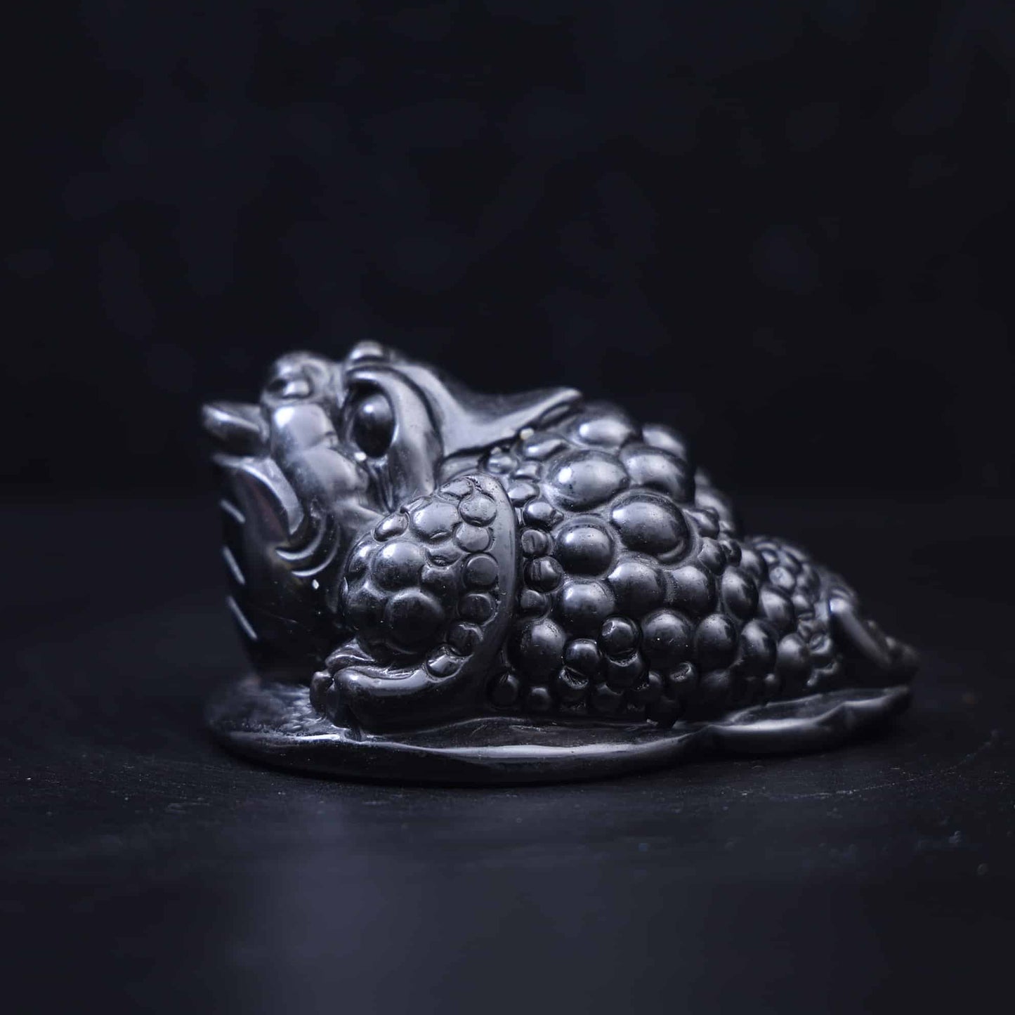 Silver Obsidian Money Toad
