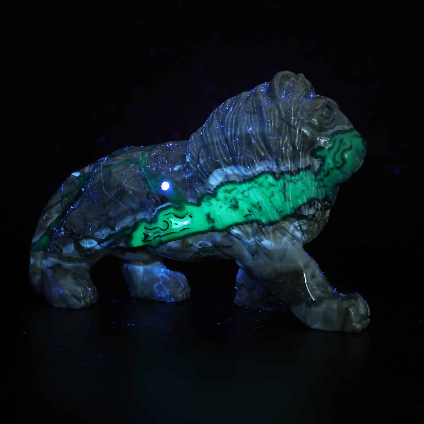 Volcano Agate Lion Carving