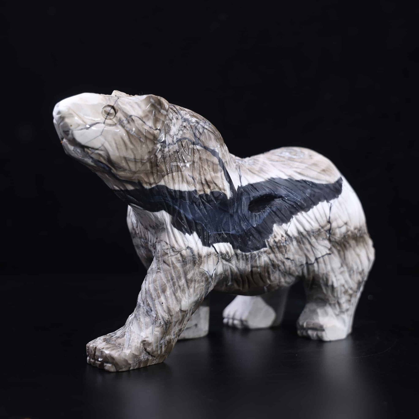 Volcano Agate Bear Carving #78