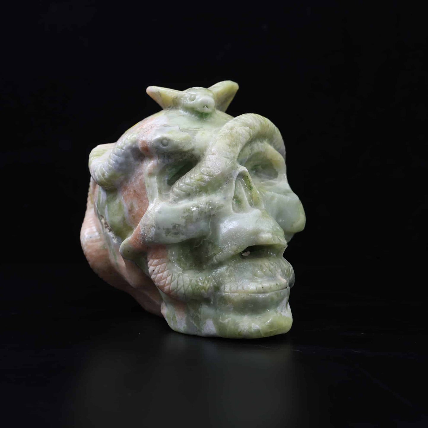 Serpentine Jade Skull