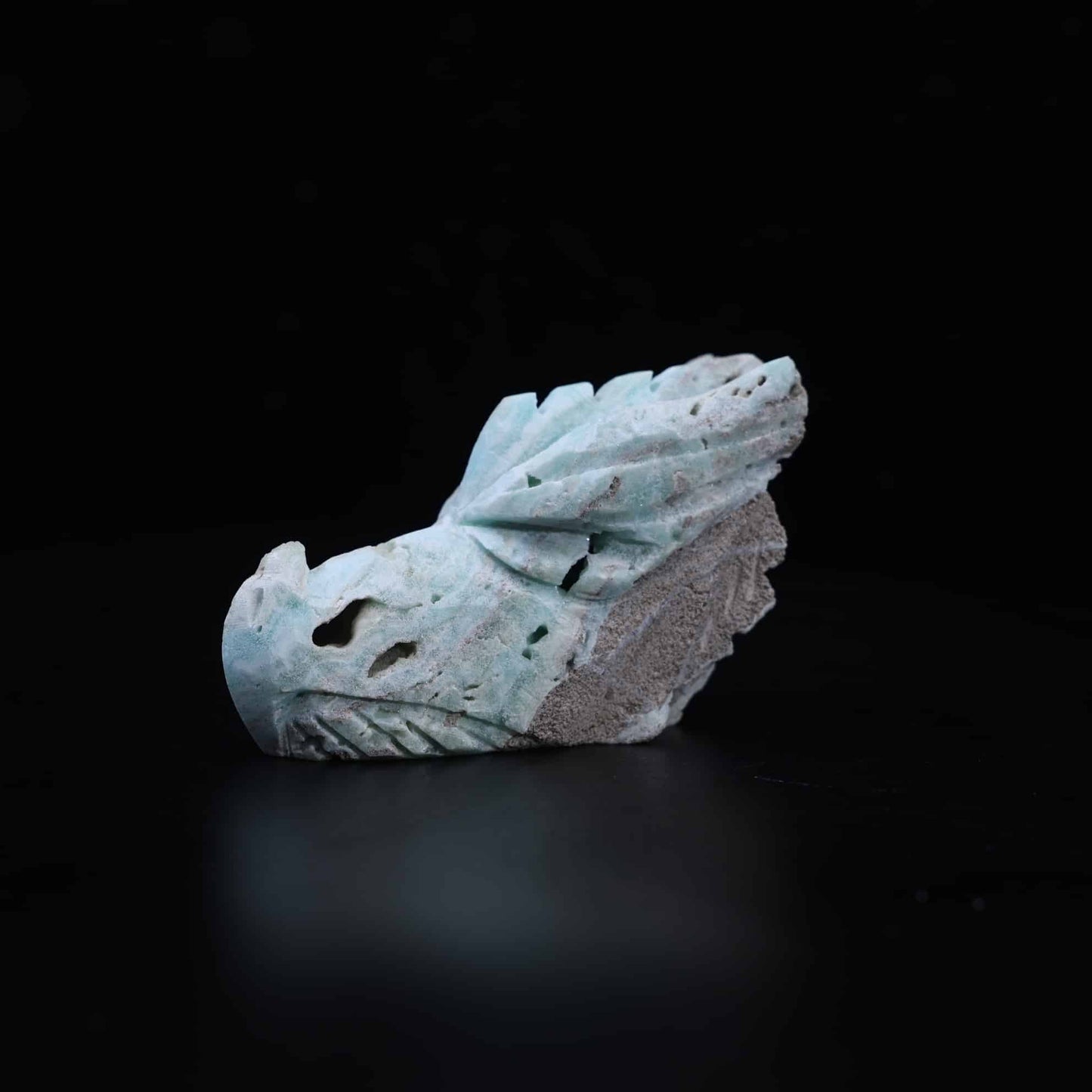 Hemimorphite Dragon Head Carving
