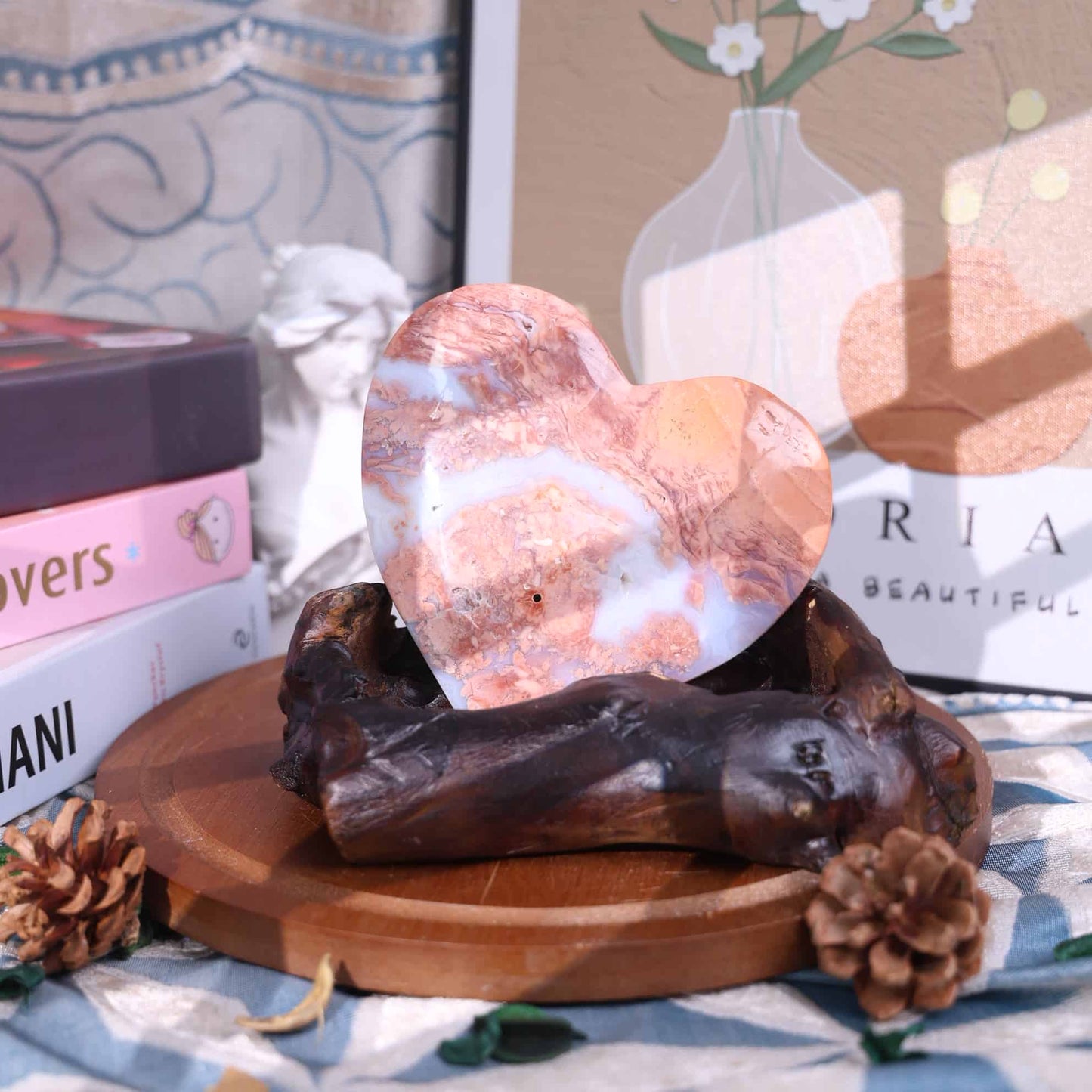 Pink Agate Heart #46