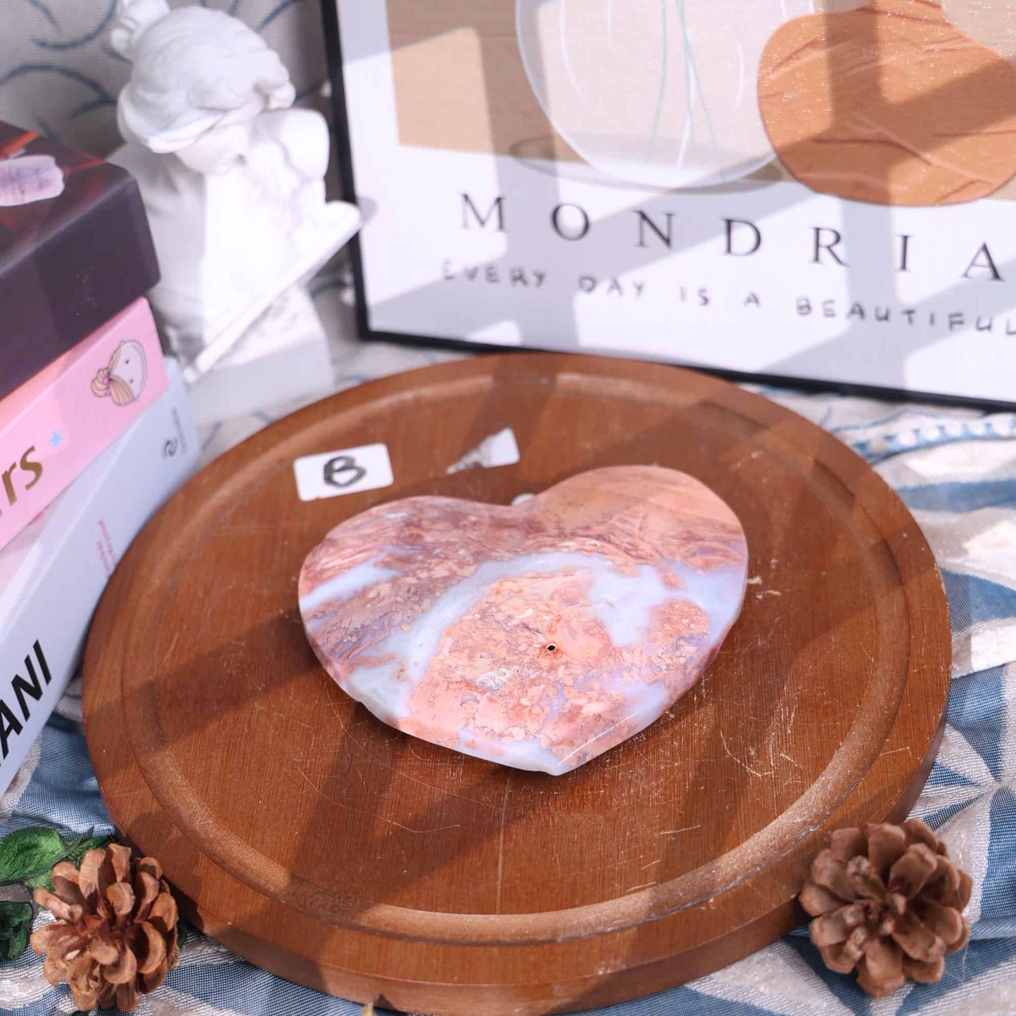 Pink Agate Heart #46