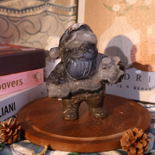 Volcanic Agate Santa Claus