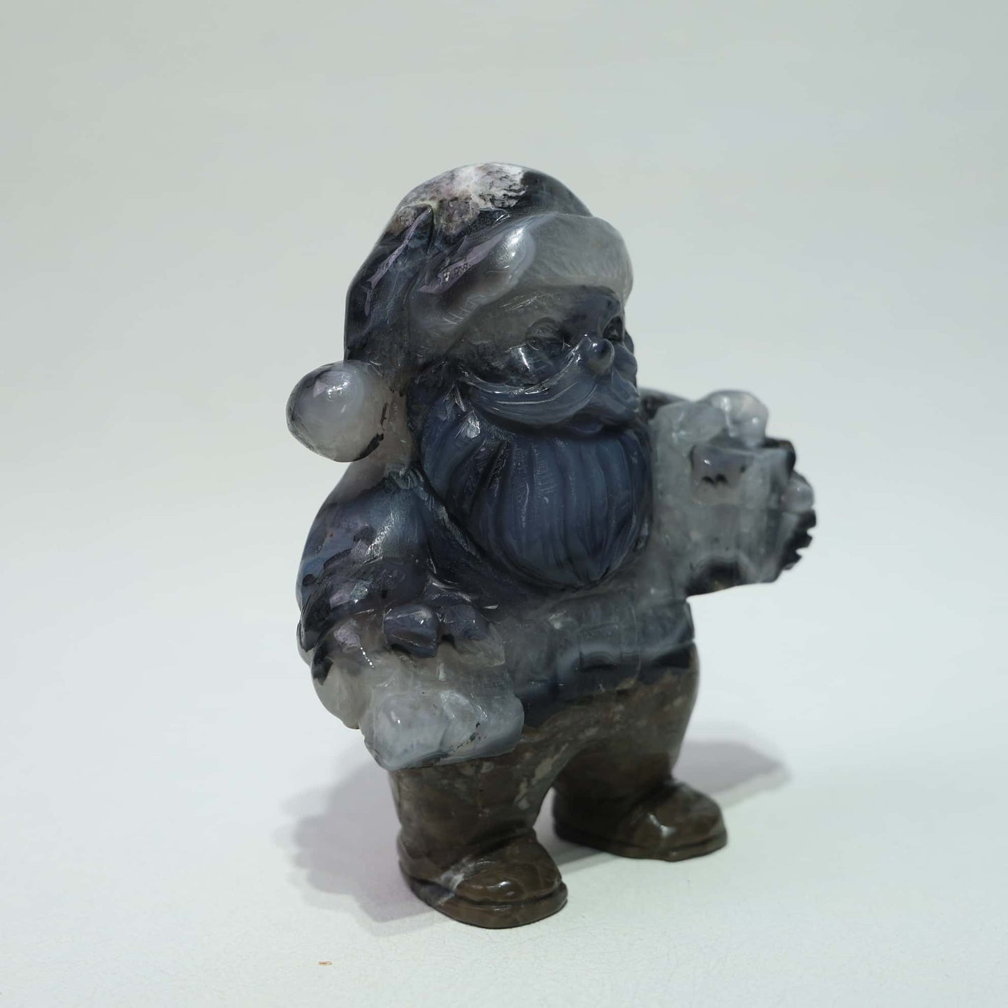Volcano Agate Santa Carving #67