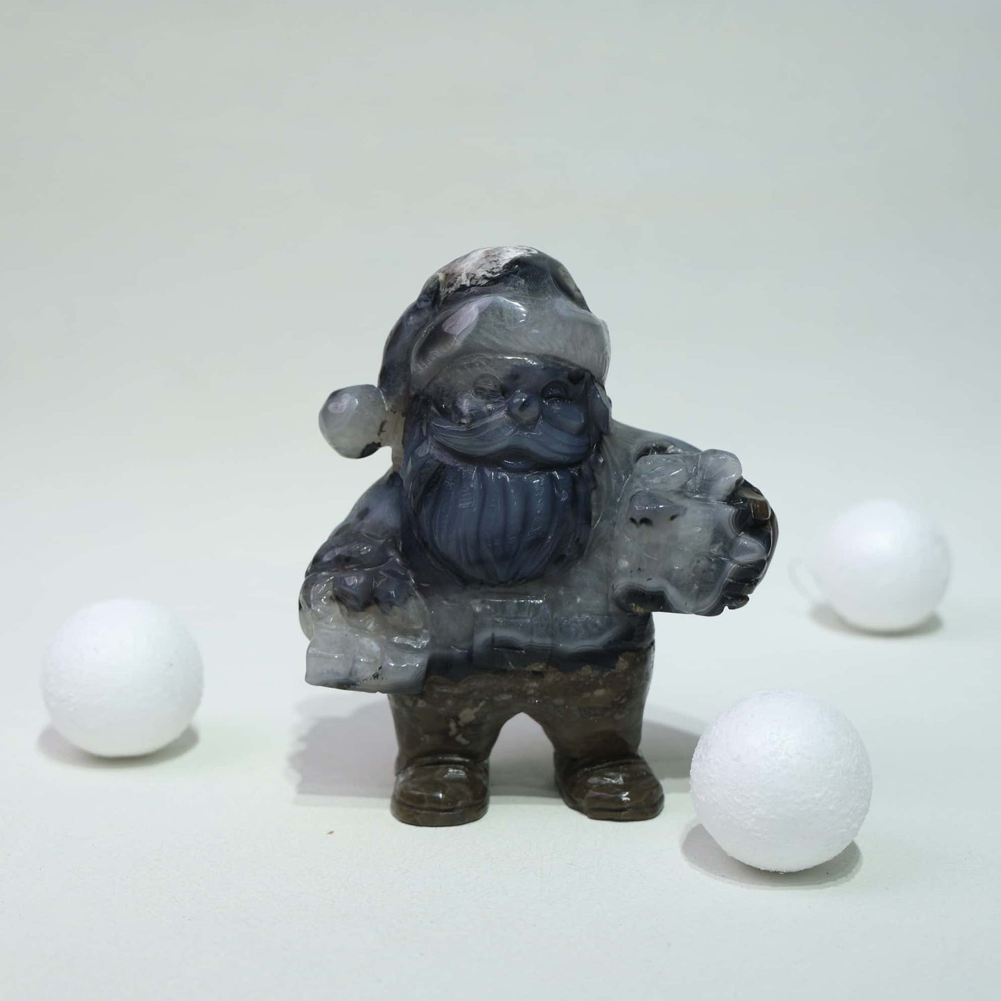 Volcano Agate Santa Carving #67