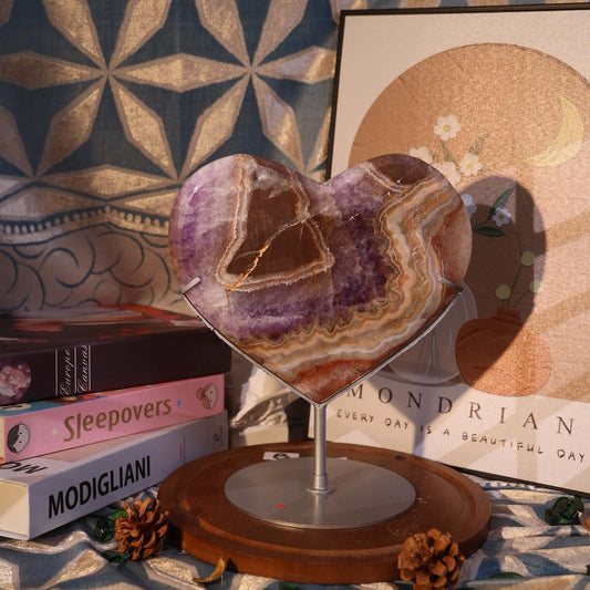 Amethyst & Mexican Agate Heart