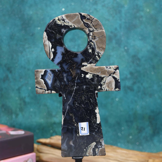 Volcanic Agate Ankh