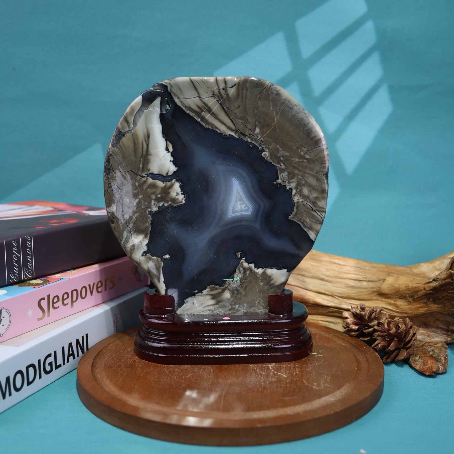 Volcano Agate Shell Carving #7