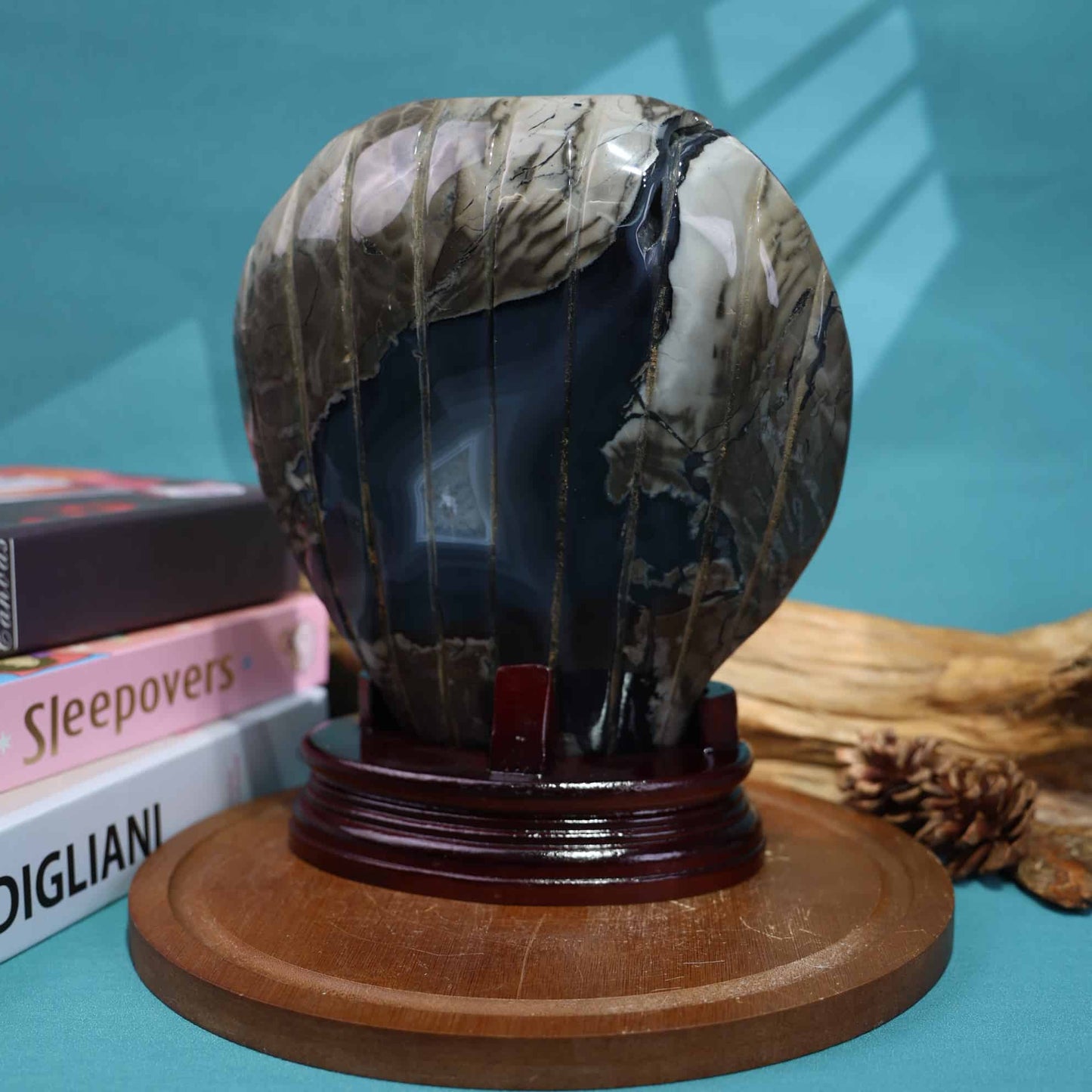 Volcano Agate Shell Carving