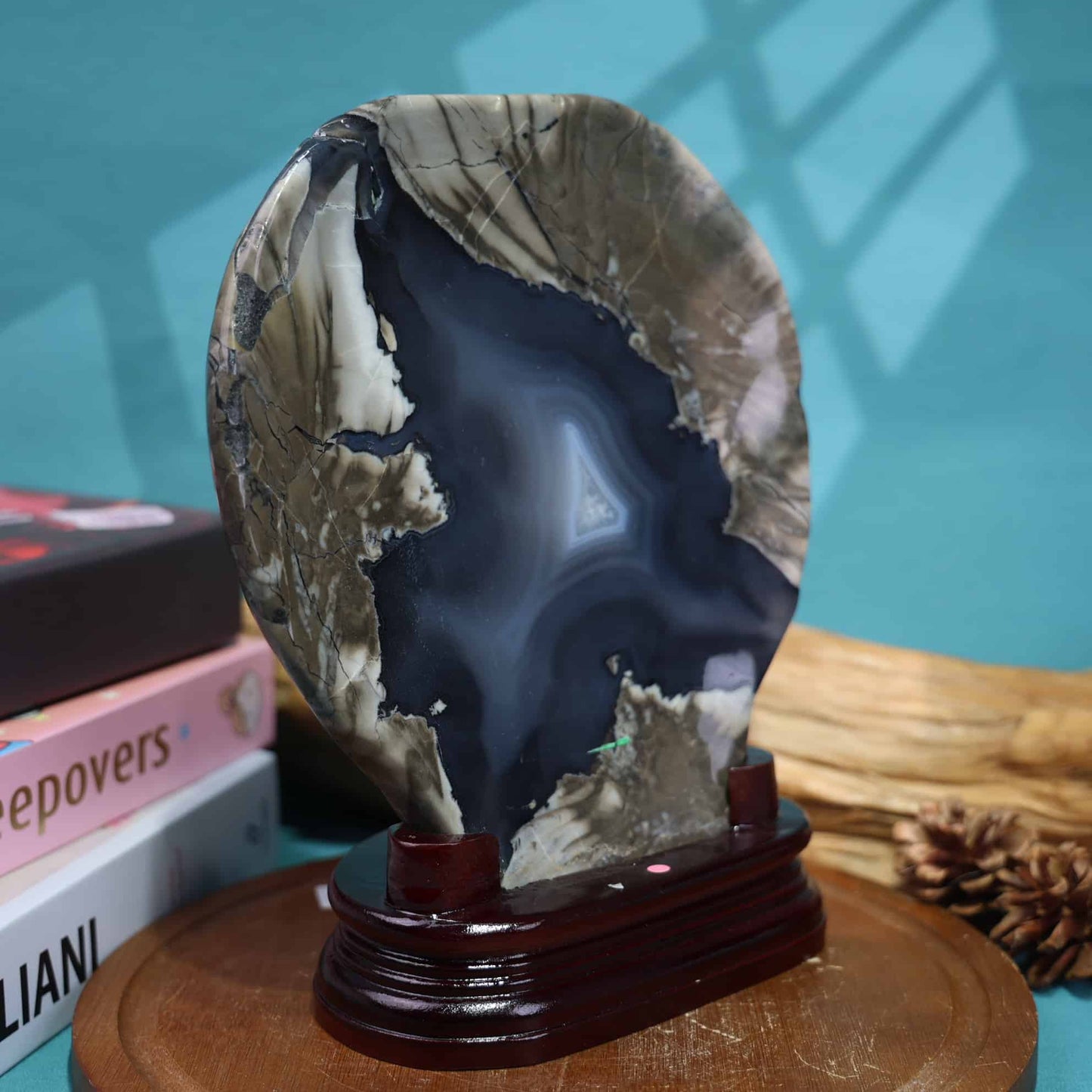 Volcano Agate Shell Carving