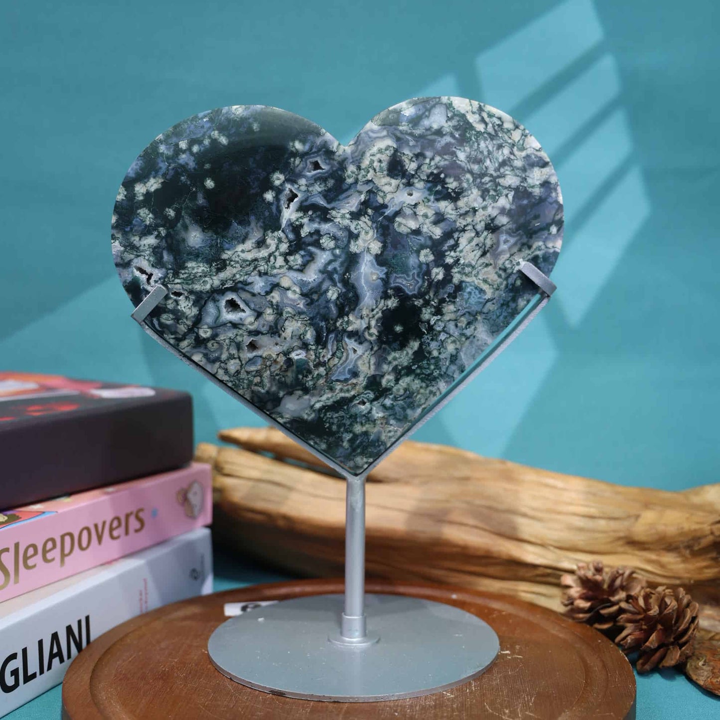 Moss Agate Heart #11
