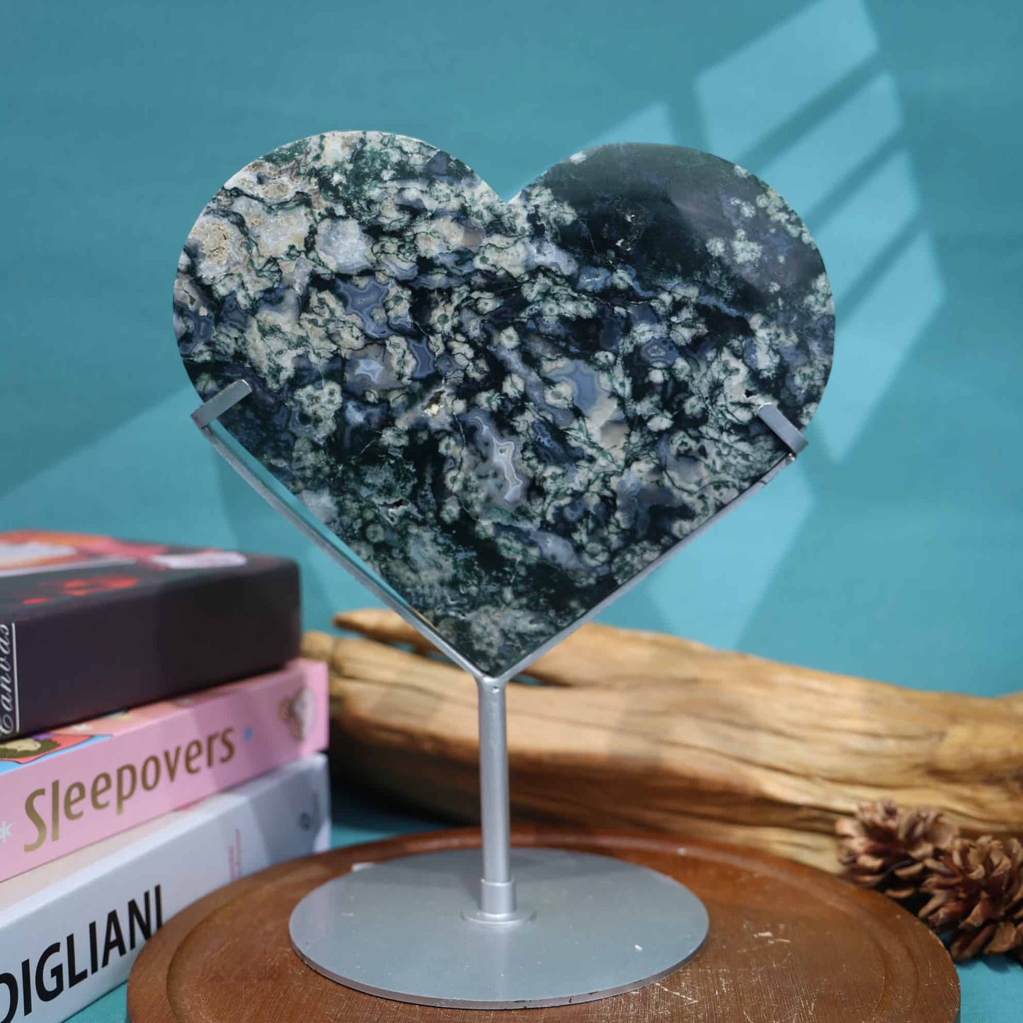 Moss Agate Heart #11