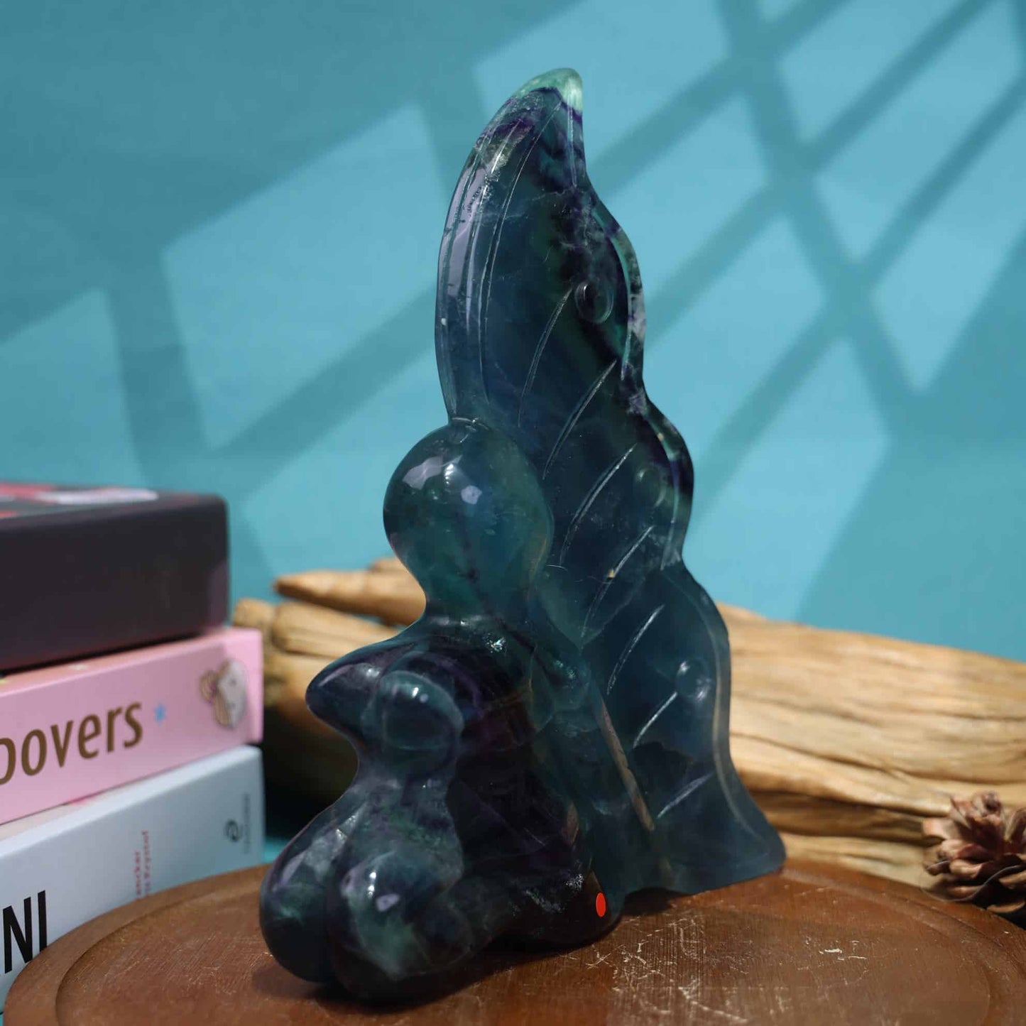 Rainbow Fluorite Fairy Carving