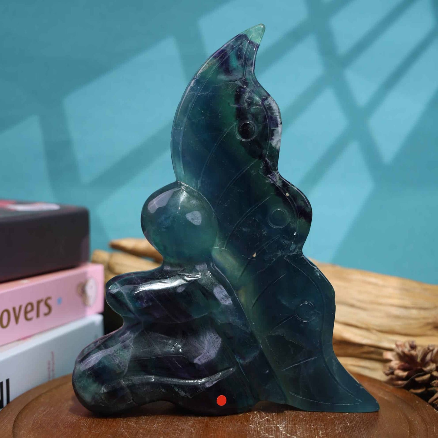 Rainbow Fluorite Fairy Carving