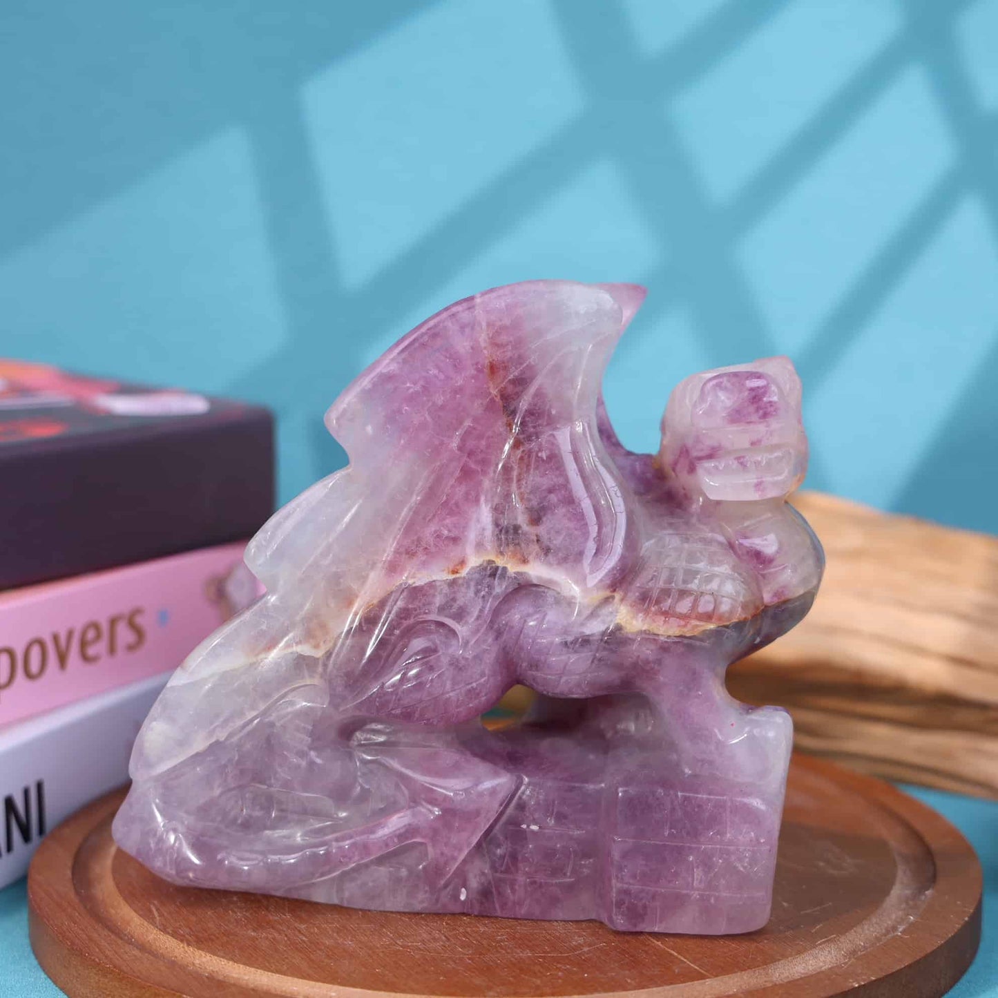 Purple Fluorite Dragon Carving