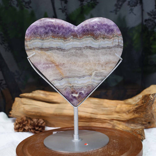 Amethyst With Mexican Crazy Lace Agate Heart