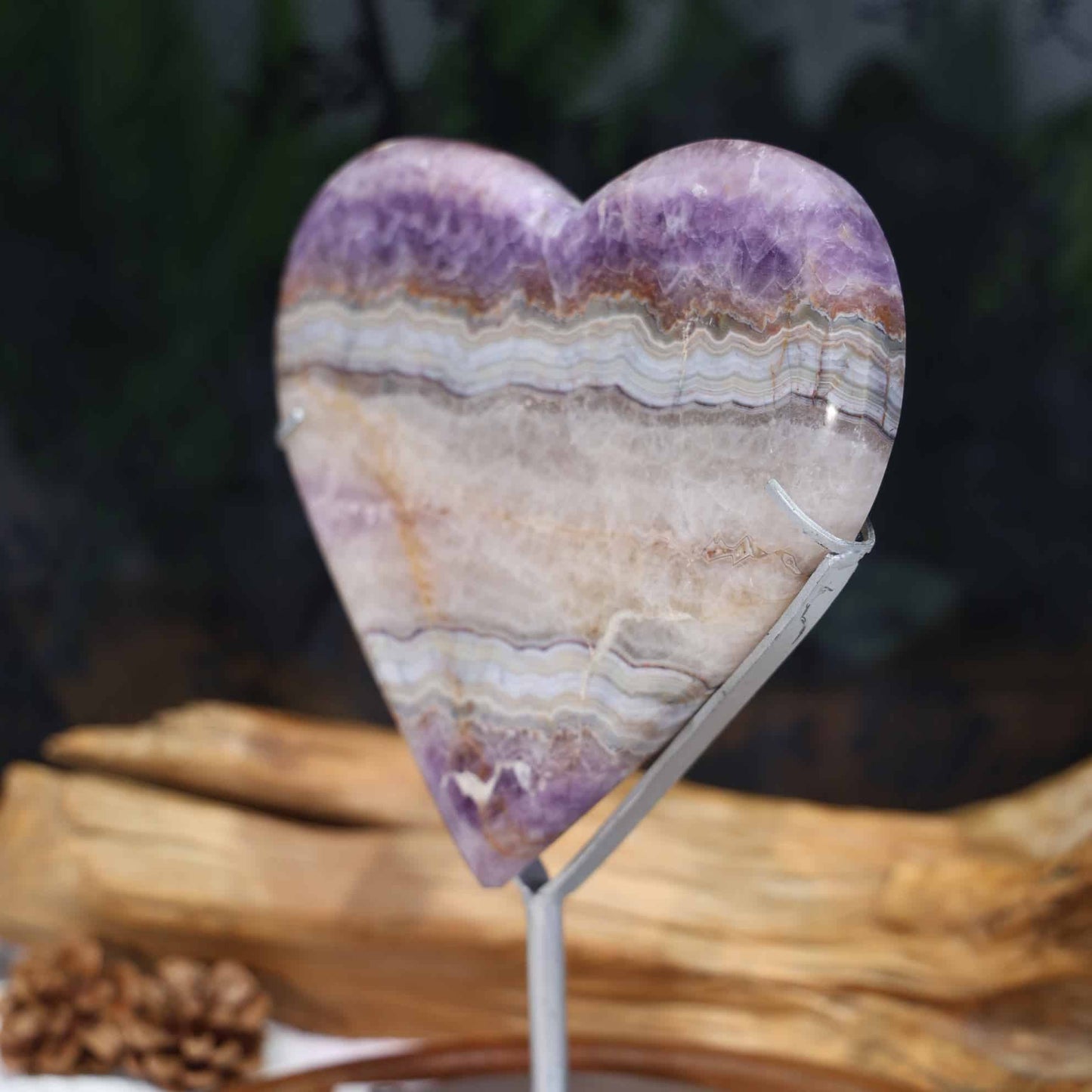 Amethyst With Mexican Crazy Lace Agate Heart