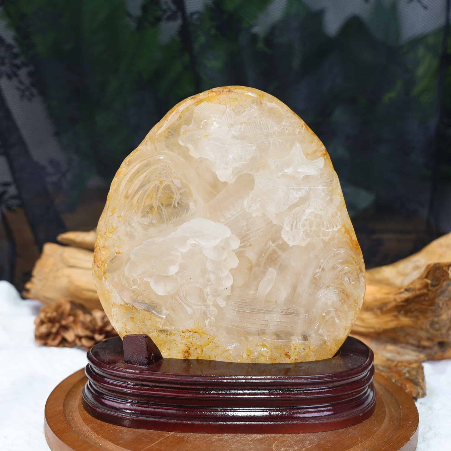 Clear Quartz Landscape Carving #97