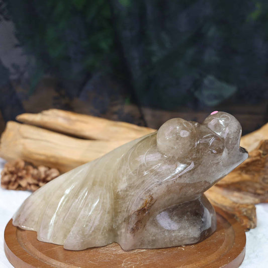 Smoky Citrine Goldfish Carving