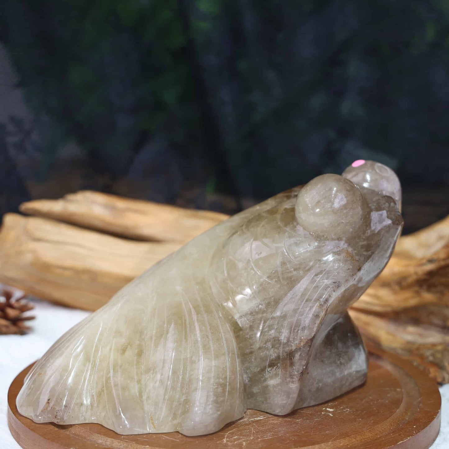 Smoky Citrine Goldfish Carving