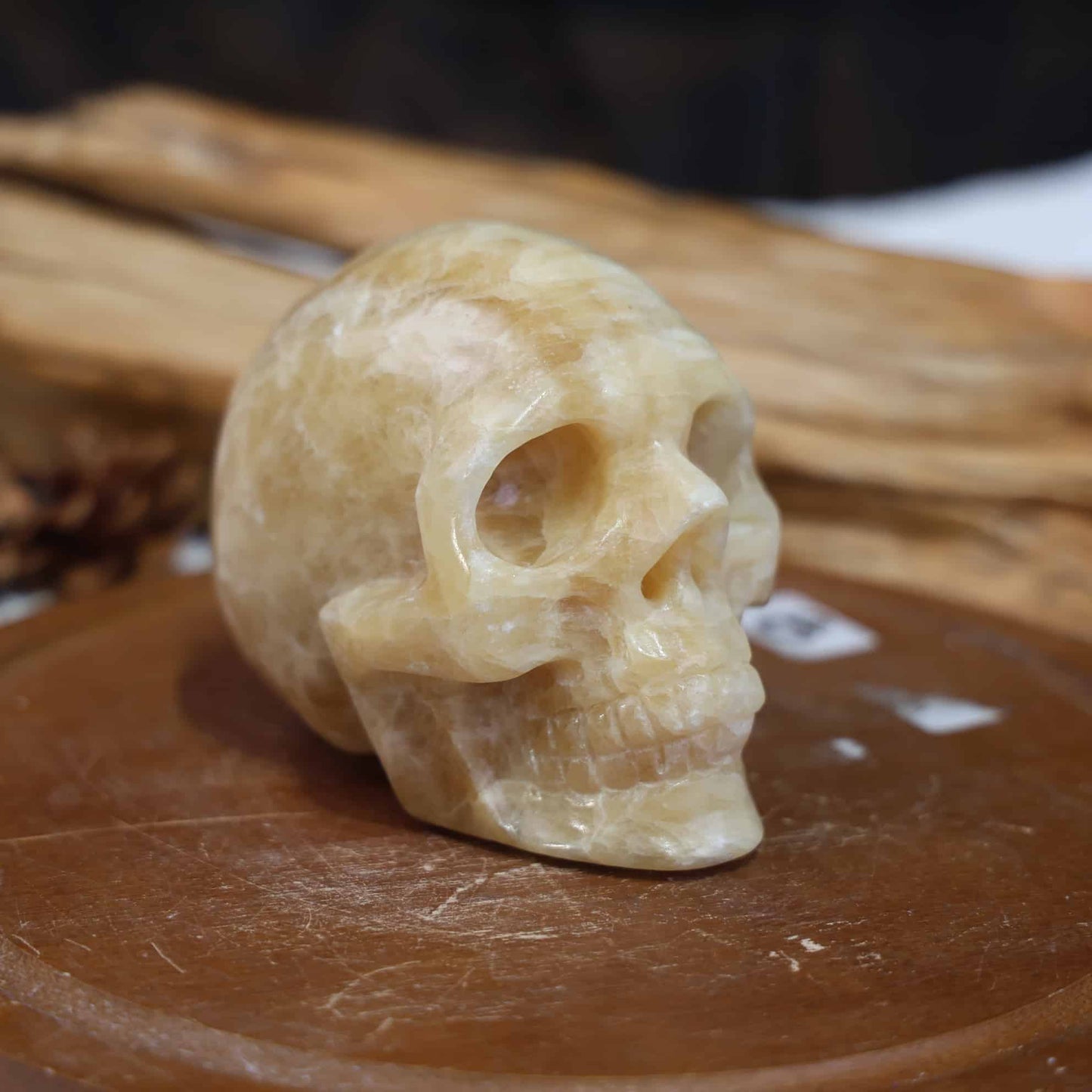 Yellow Calcite Skull