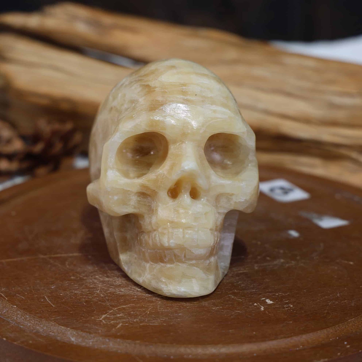 Yellow Calcite Skull #99