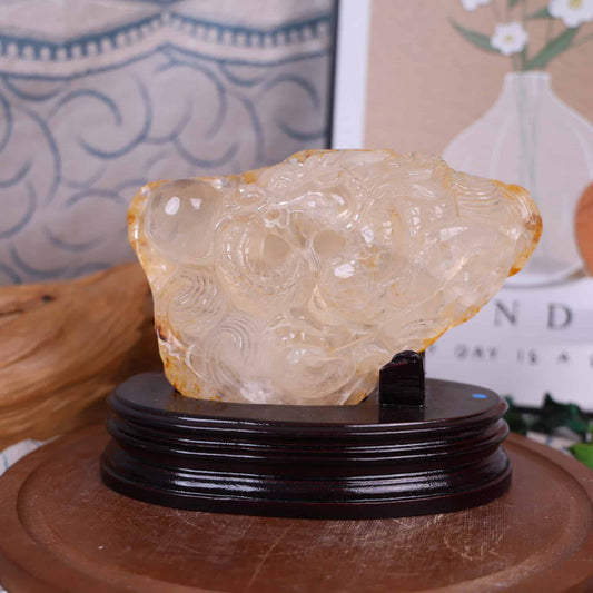 Clear Quartz Dragon Carving