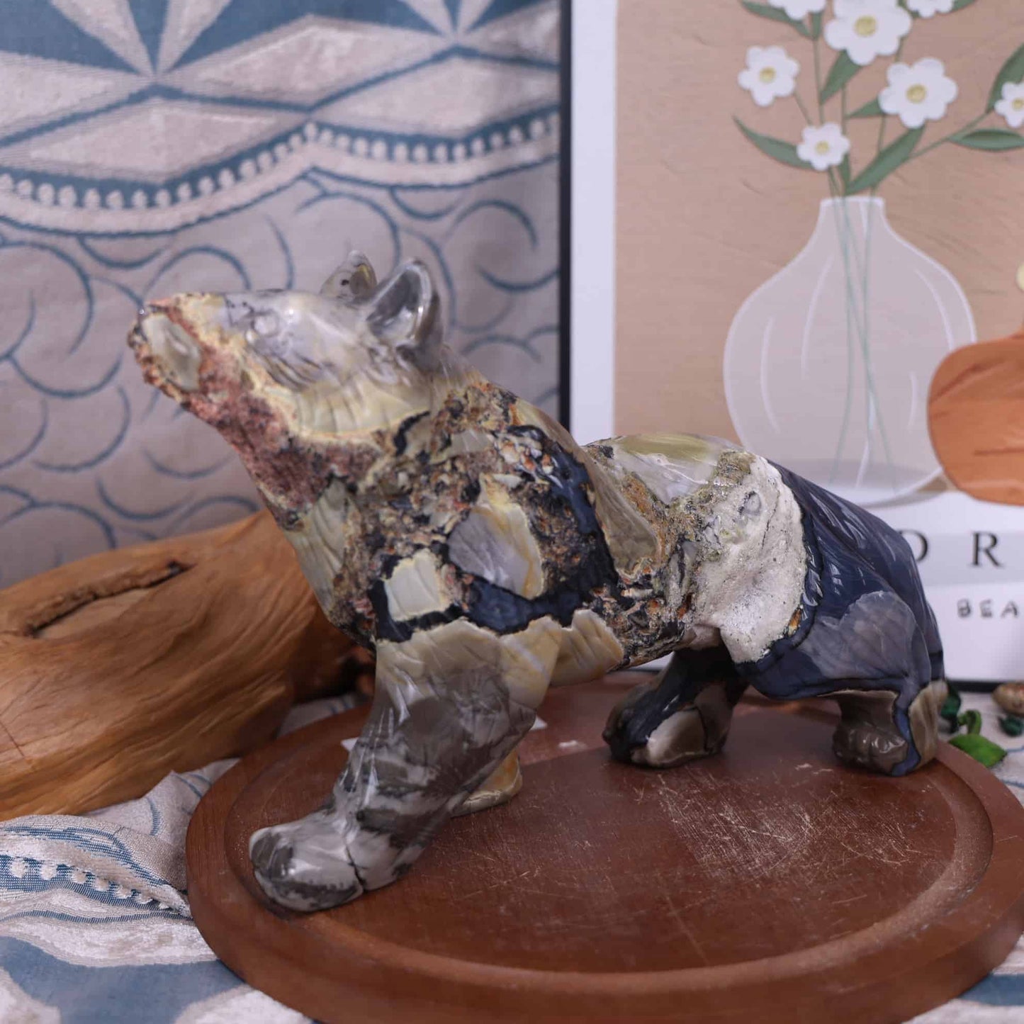 Volcano Agate Wolf #99