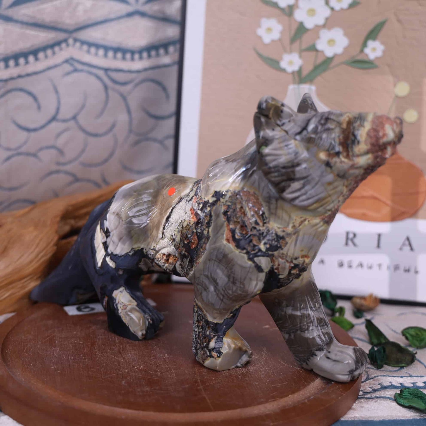 Volcano Agate Wolf #99