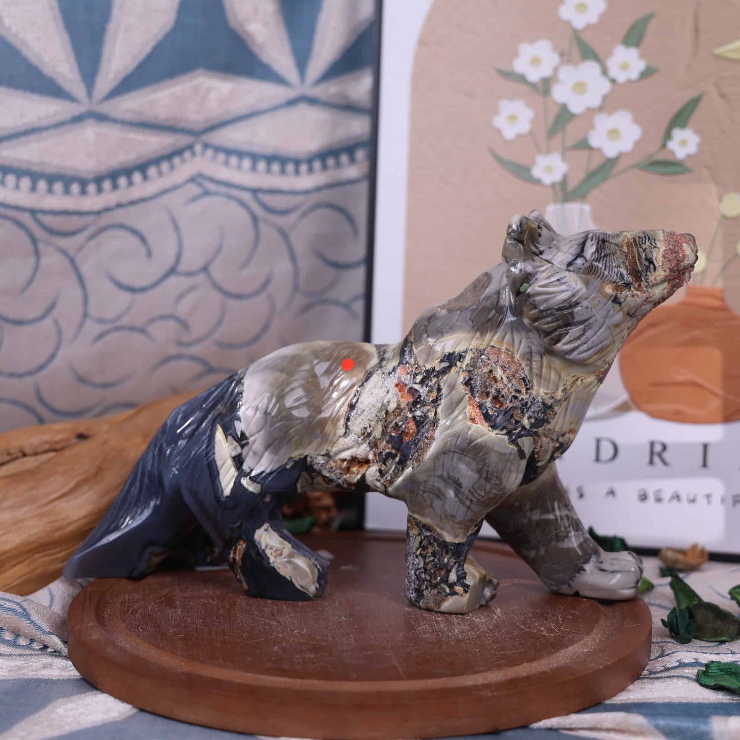 Volcano Agate Wolf #99