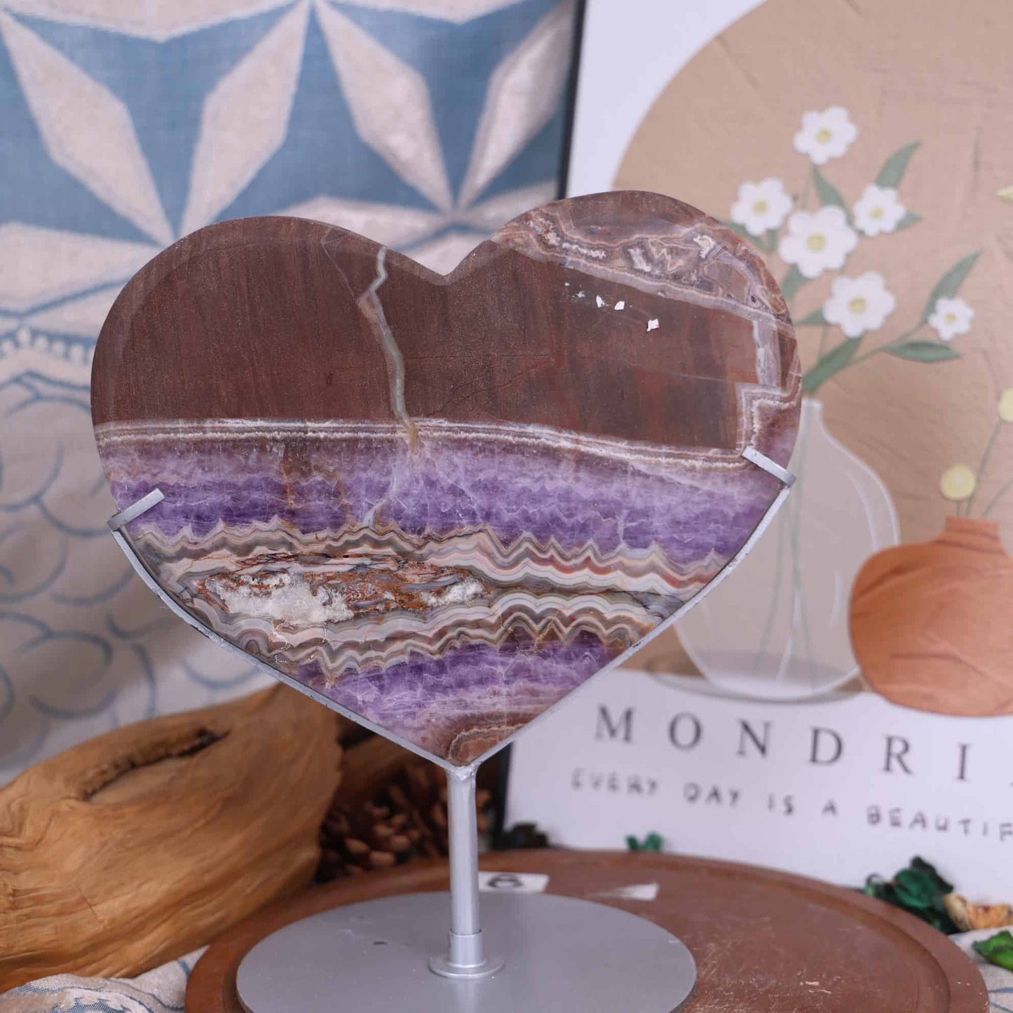 Amethyst With Mexican Crazy Lace Agate Heart