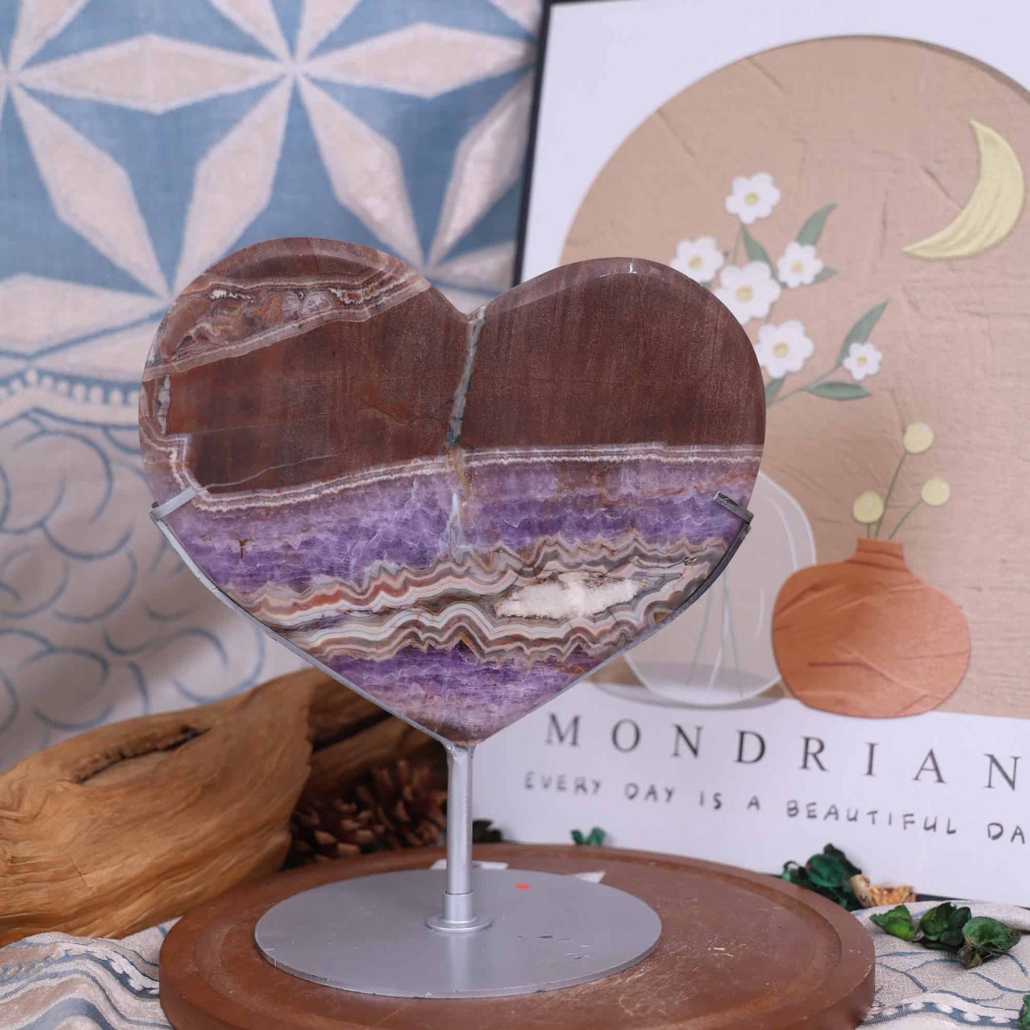 Amethyst With Mexican Crazy Lace Agate Heart