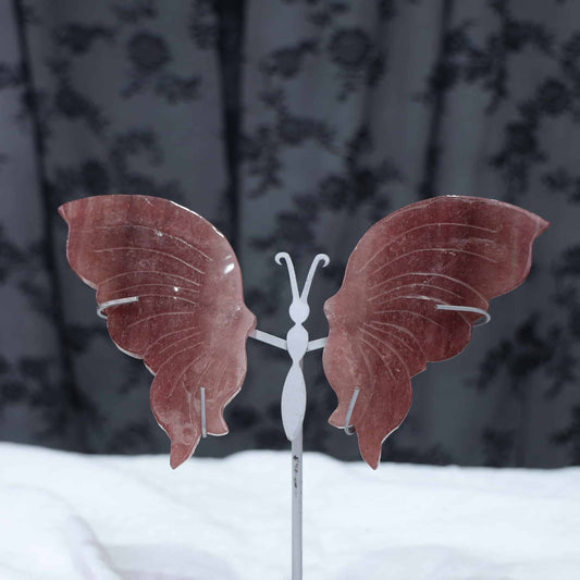 Strawberry Quartz Butterfly Wings