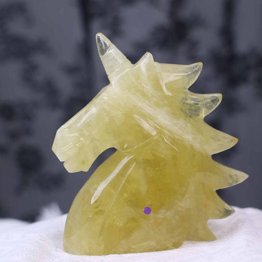 Citrine Unicorn Carving