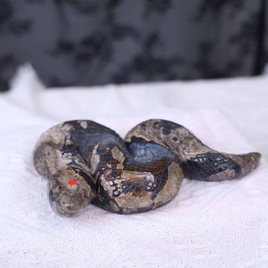 Volcano Agate Snake Carving