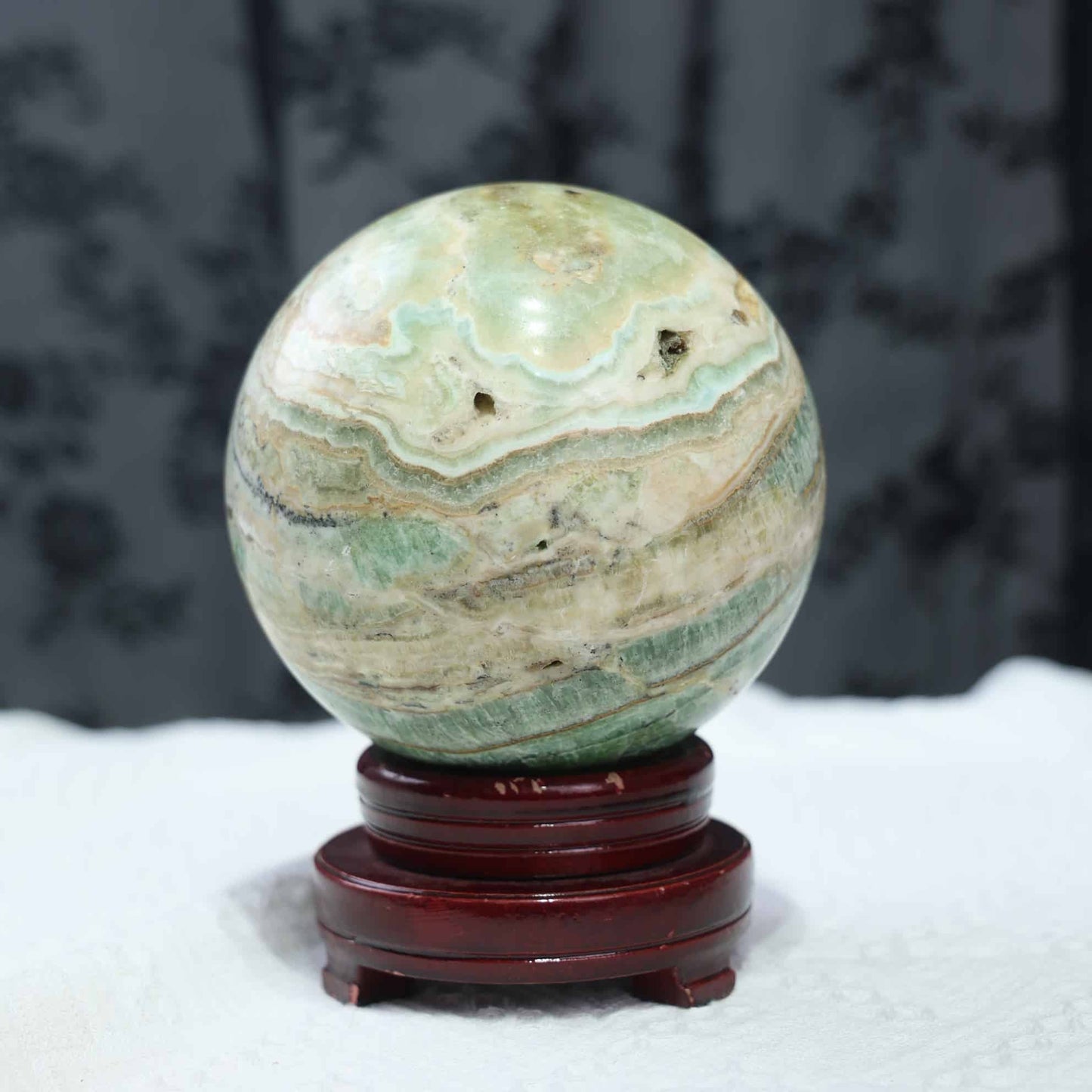Green Caribbean Calcite Sphere