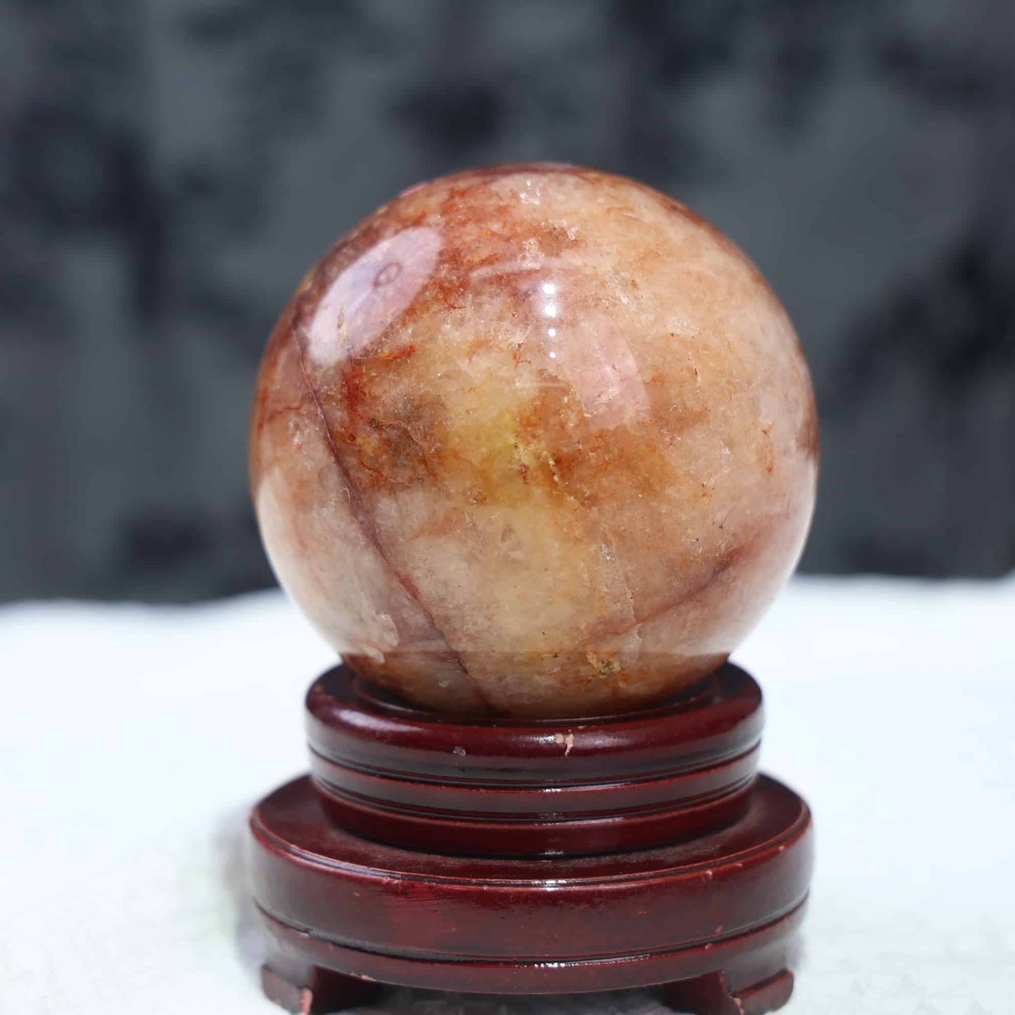 Fire Quartz and Golden Healer Sphere