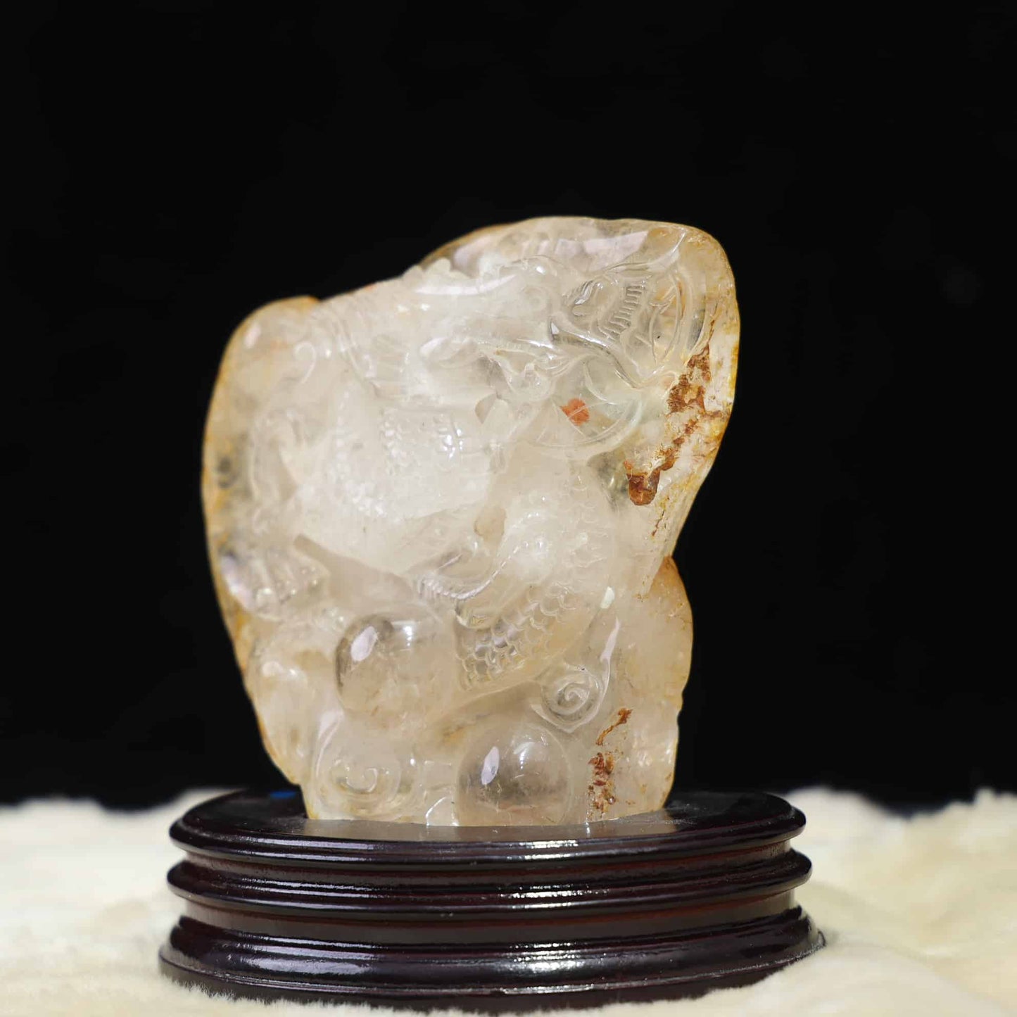 Clear Quartz Dragon Carving #69