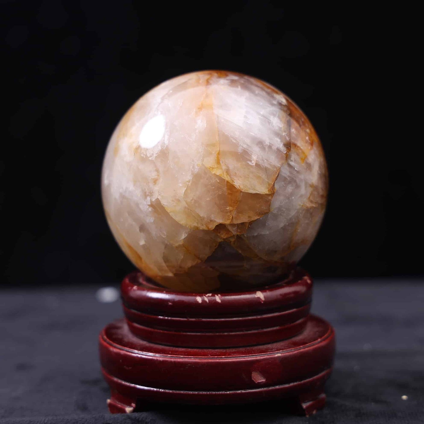 Fire Quartz And Golden Healer Sphere