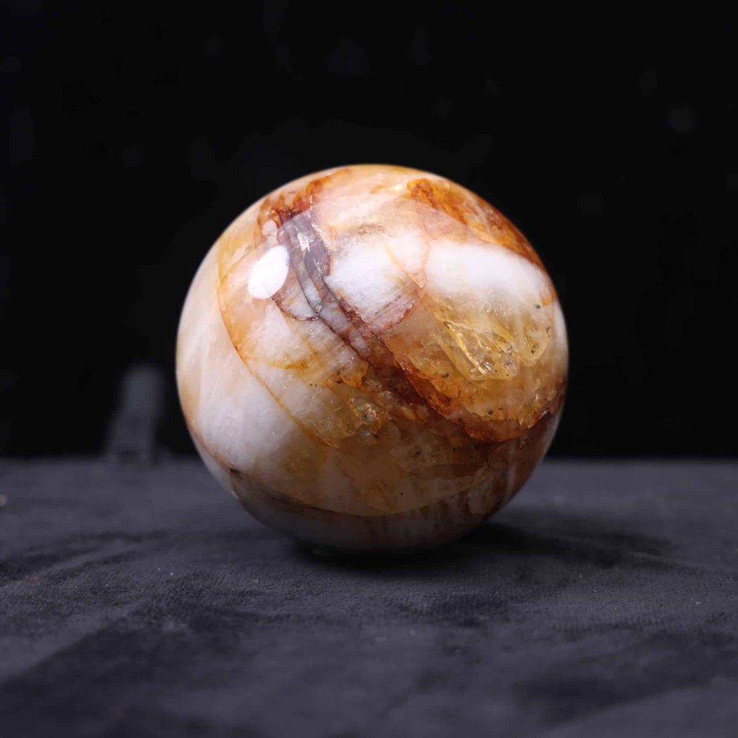 Fire Quartz And Golden Healer Sphere