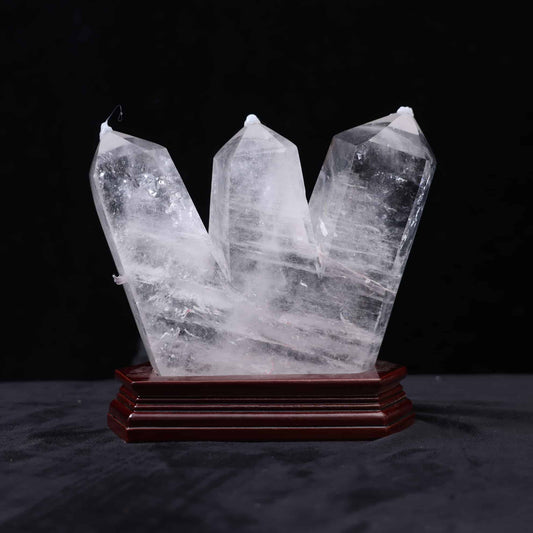Clear Quartz Three-point Tower