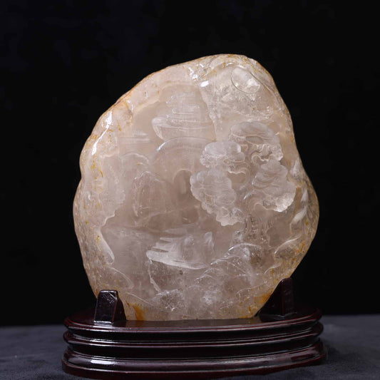 Clear Quartz Landscape Carving